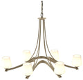 Oval Ribbon 38.5" Wide 6 Arm Soft Gold Chandelier With Opal Glass
