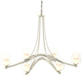 Oval Ribbon 38.5" Wide 6 Arm Sterling Chandelier With Opal and Clear G
