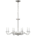 Paloma Contreras Brigitte Large Chandelier in Clear Glass and Polished Nickel Ceiling Light W34.75" x H23.25"