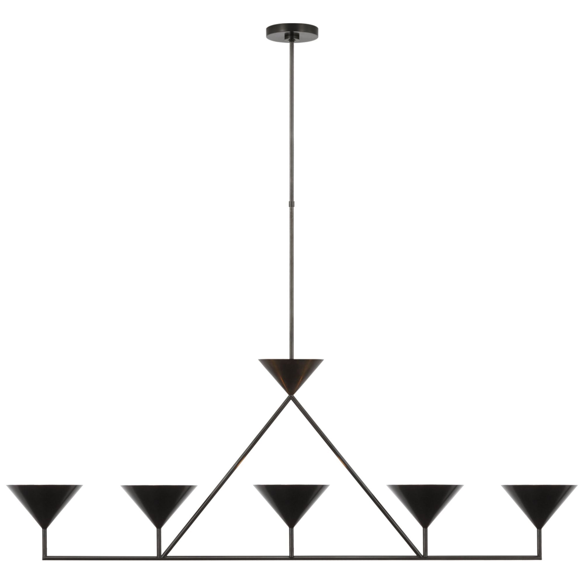 Paloma Contreras Orsay XL 5-Light Linear Chandelier in Bronze Ceiling Light W60.25" x 8.25"