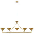 Paloma Contreras Orsay XL 5-Light Linear Chandelier in Hand-Rubbed Antique Brass Ceiling Light W60.25" x 8.25"