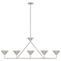 Paloma Contreras Orsay XL 5-Light Linear Chandelier in Polished Nickel Ceiling Light W60.25" x 8.25"