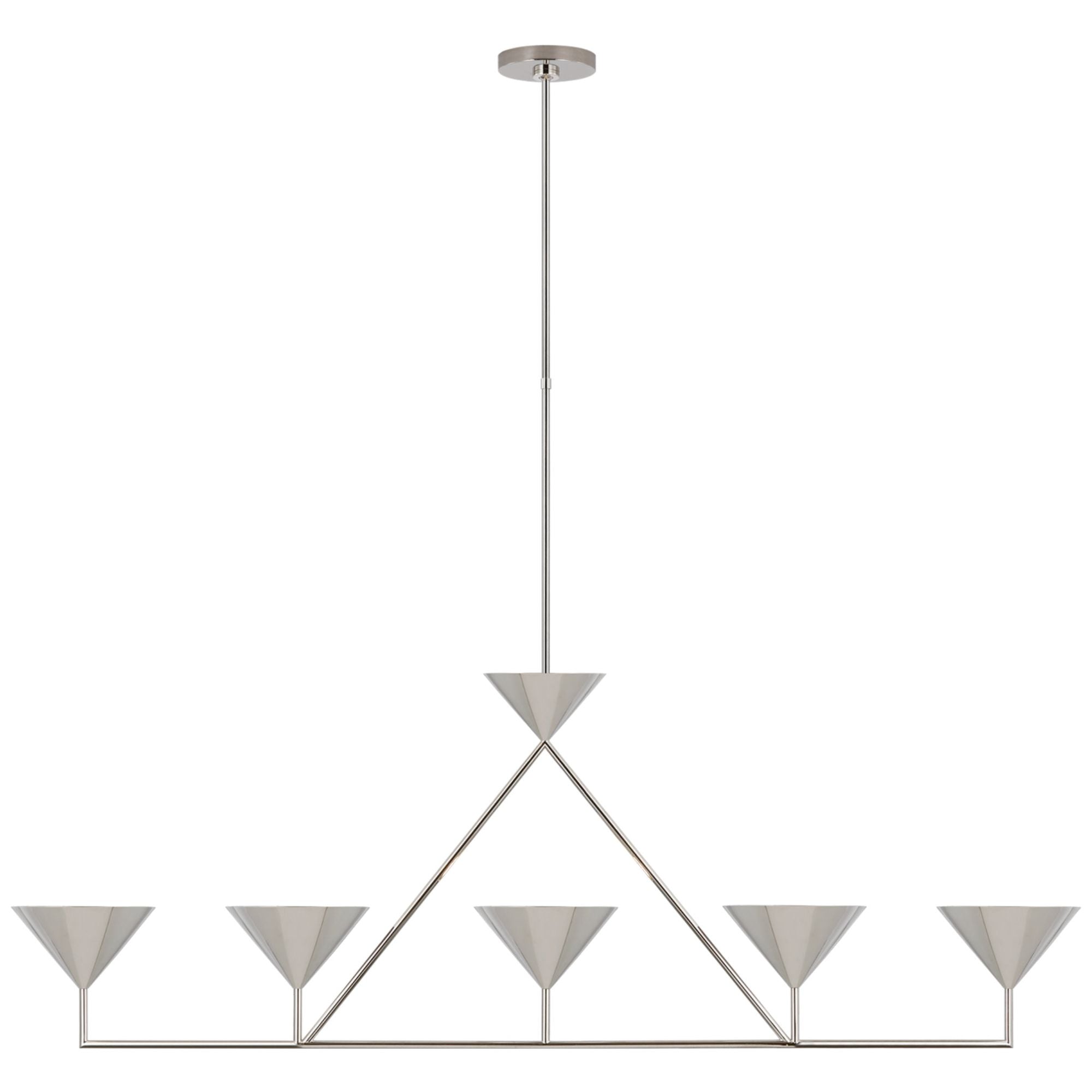 Paloma Contreras Orsay XL 5-Light Linear Chandelier in Polished Nickel Ceiling Light W60.25" x 8.25"