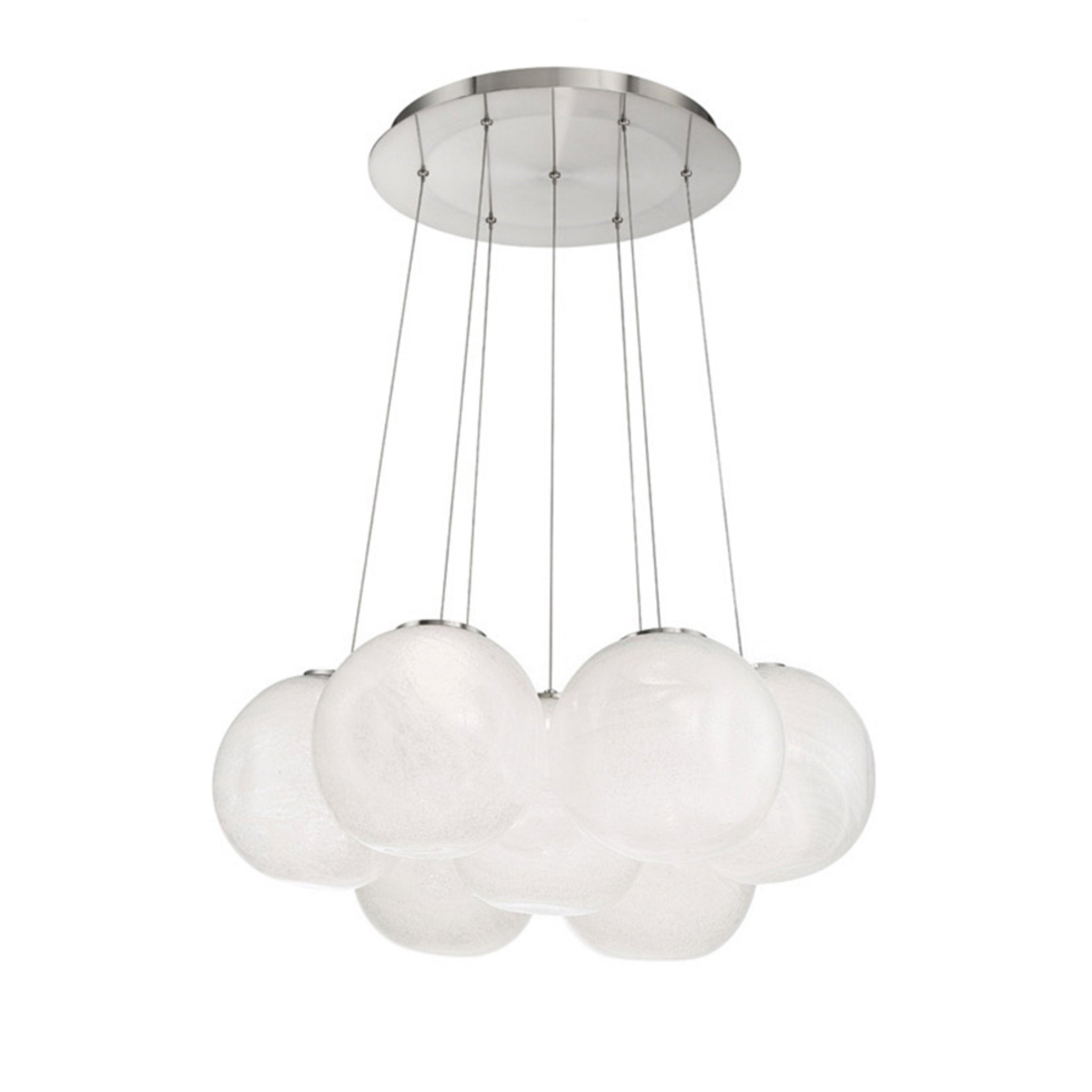 Modern Forms PD-28807-BN 3000K 49 Watt Cosmic Crystal LED Multi-Light Pendant in Brushed Nickel