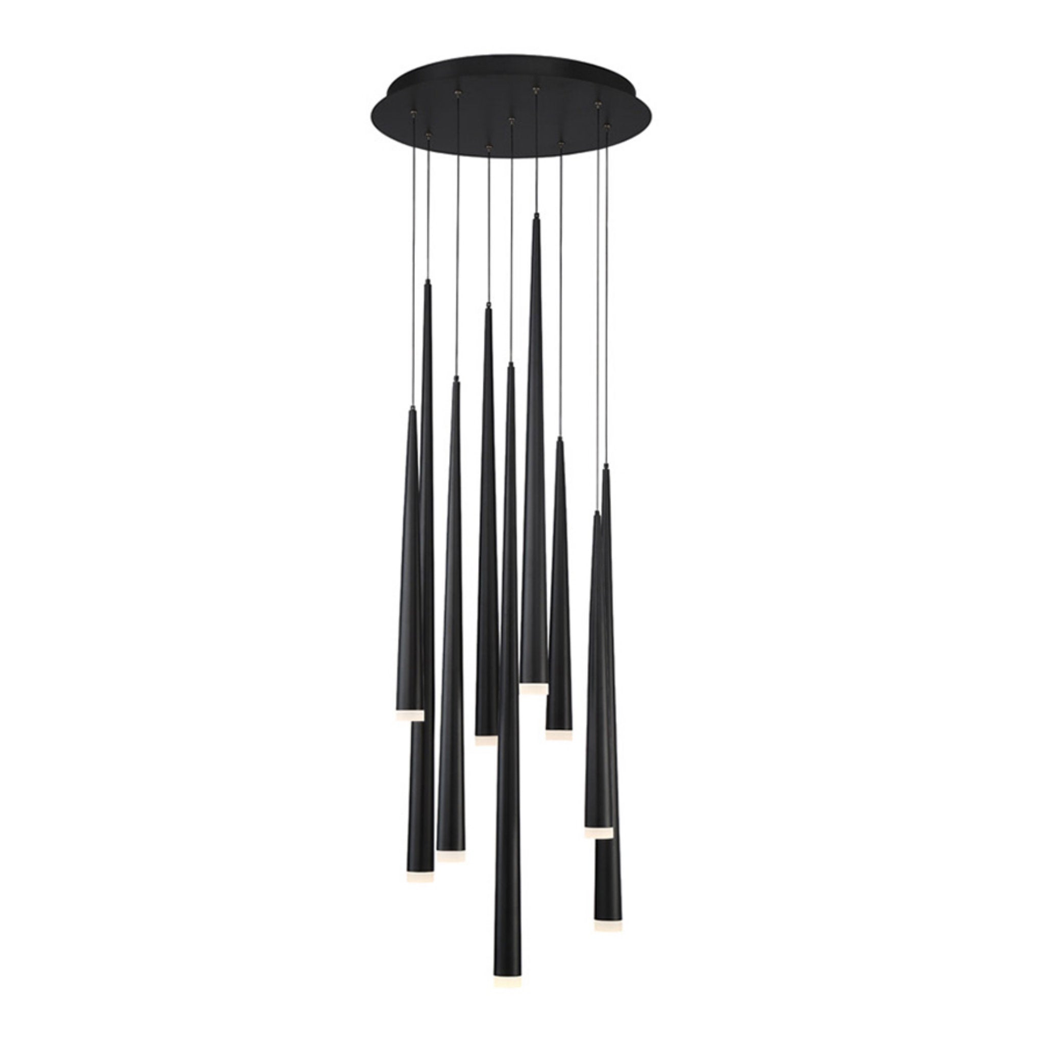 Modern Forms PD-41809R-BK 3500K 63 Watt Cascade Etched Glass LED Round Chandelier in Black