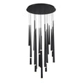 Modern Forms PD-41821R-BK 3500K 147 Watt Cascade Etched Glass LED Round Chandelier in Black