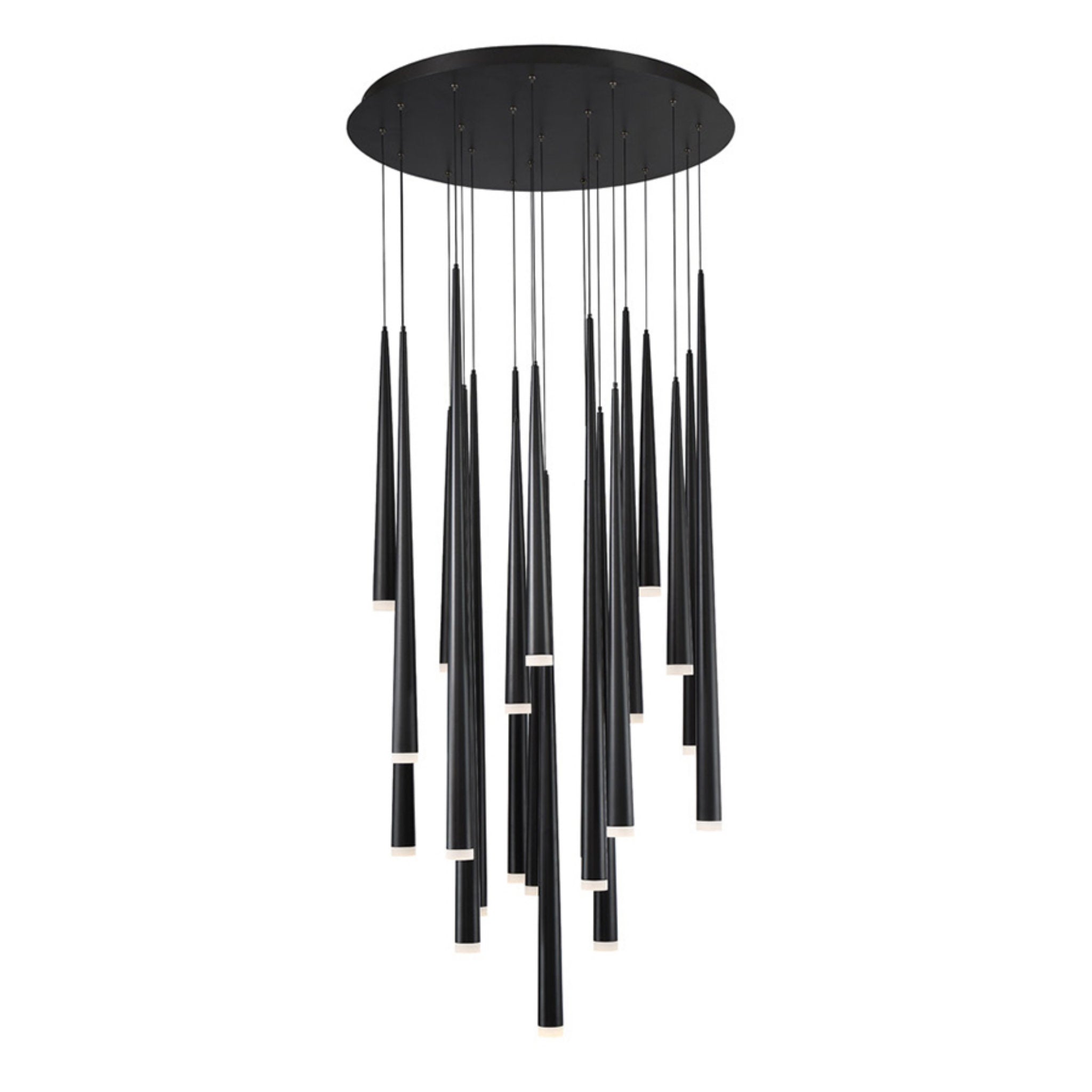 Modern Forms PD-41821R-BK 3500K 147 Watt Cascade Etched Glass LED Round Chandelier in Black