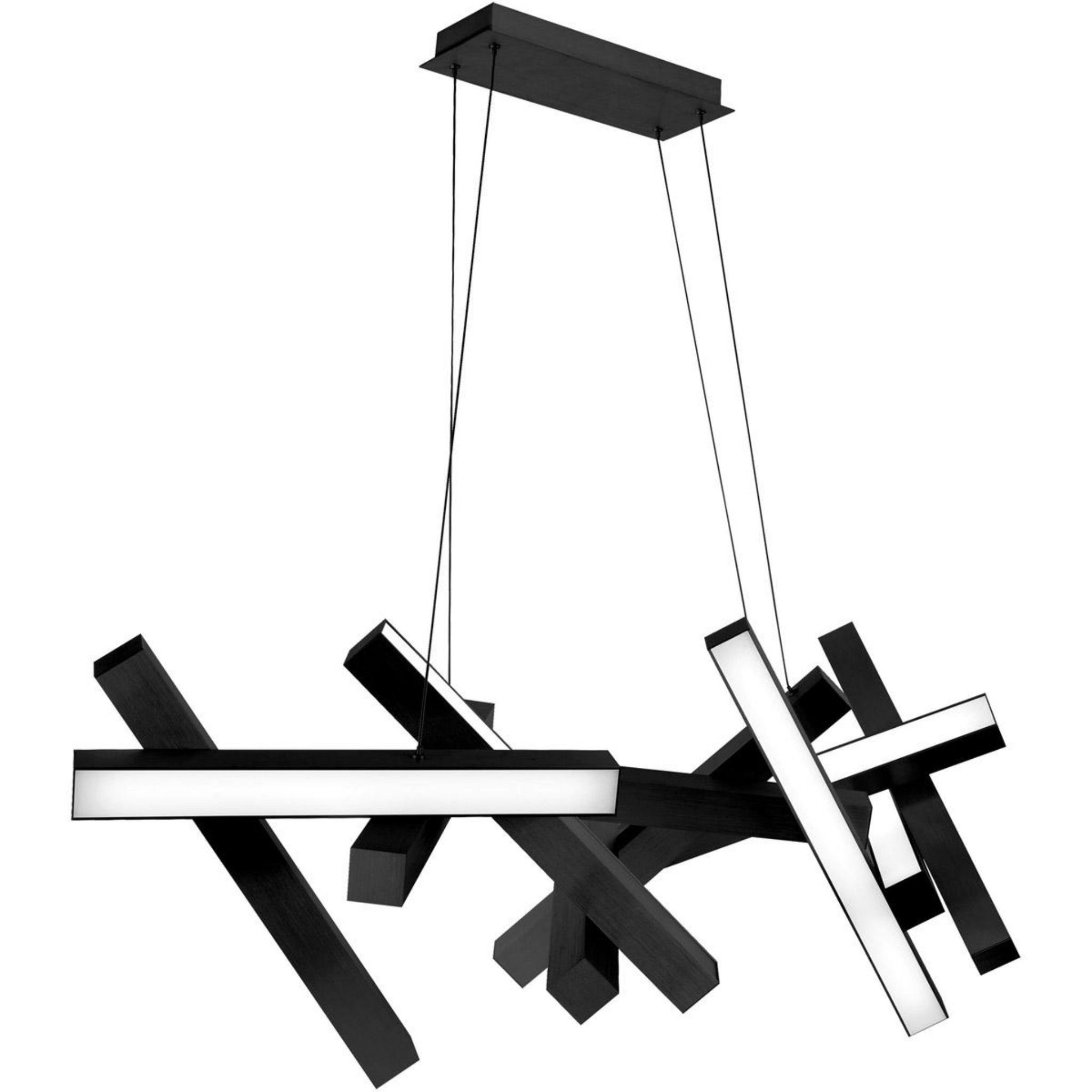Modern Forms PD-64848-BK 3000K 29.57 Watt Chaos LED Linear Chandelier in Black