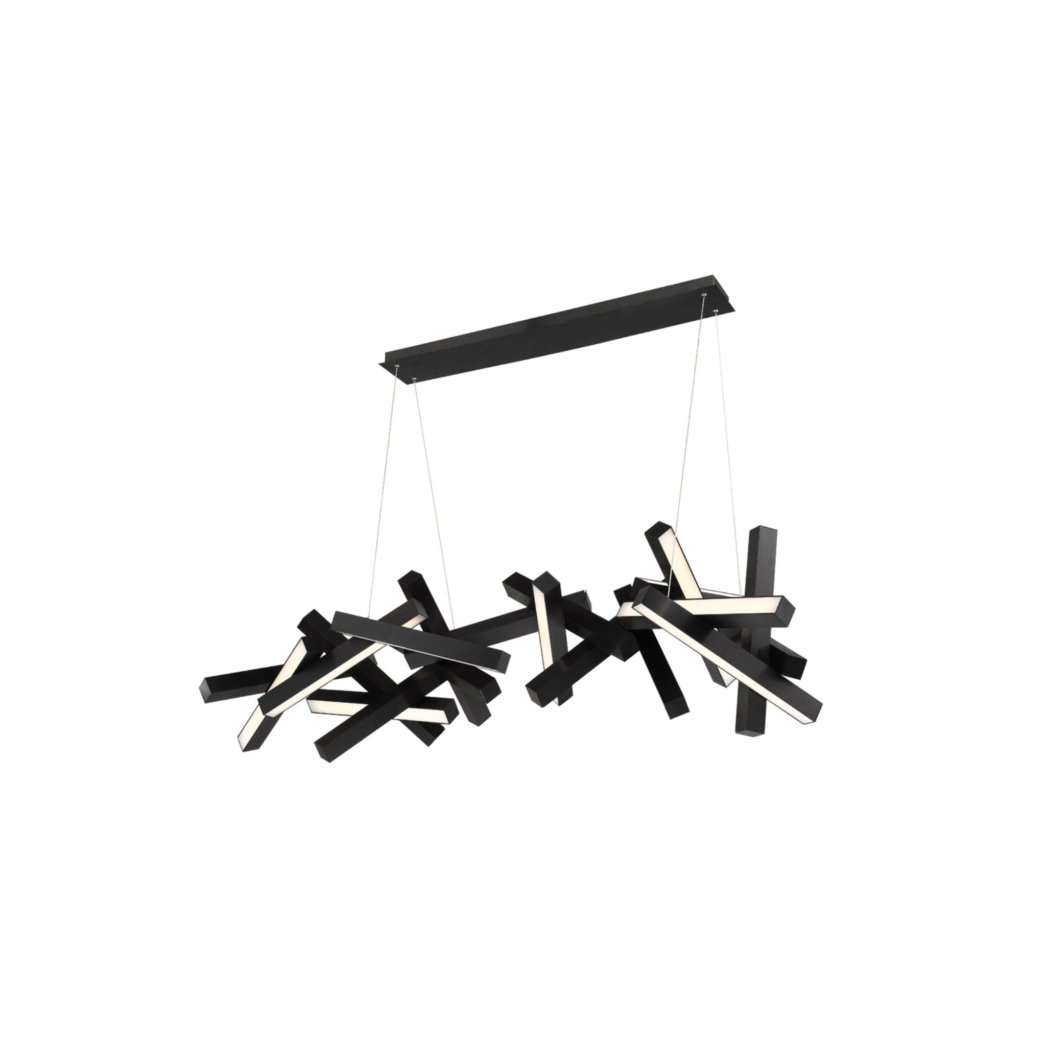Modern Forms PD-64872-BK 3000K 58 Watt Chaos LED Linear Chandelier in Black
