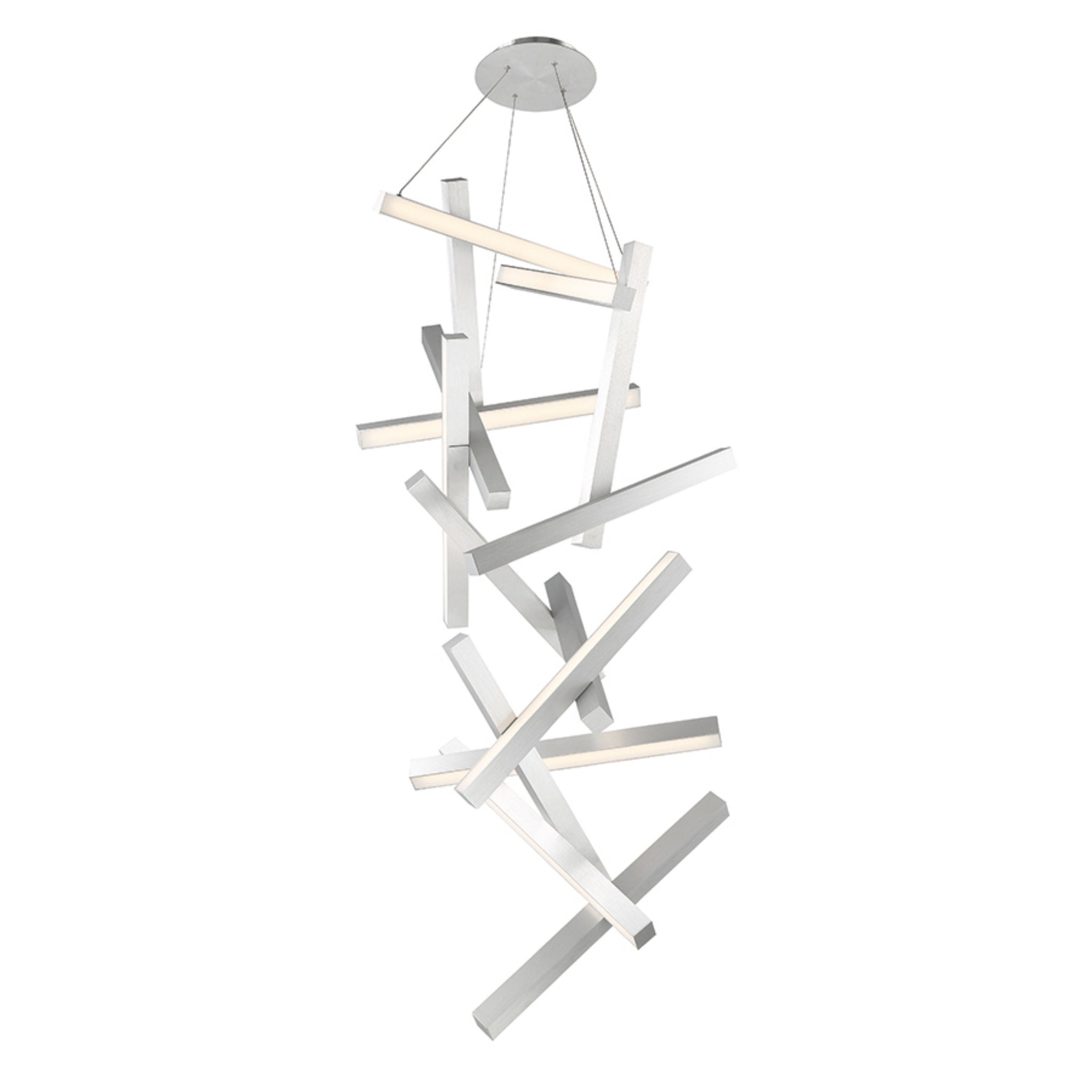 Modern Forms PD-64875-AL 3000K 80 Watt Chaos LED Vertical Chandelier in Brushed Aluminum