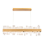 Acropolis 46in LED Linear Chandelier 3000K with Spanish Alabaster in Aged Brass