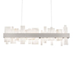 Acropolis 46in LED Linear Chandelier 3000K with Spanish Alabaster in Brushed Nickel