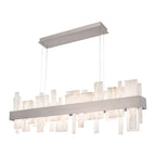 Acropolis 46in LED Linear Chandelier 3000K with Spanish Alabaster in Brushed Nickel