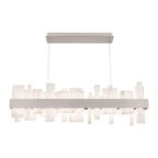 Acropolis 46in LED Linear Chandelier 3000K with Spanish Alabaster in Brushed Nickel