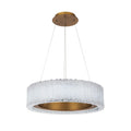 Rhiannon 28in LED Round Chandelier 3000K with Reclaimed Crystal in Aged Brass