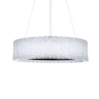 Rhiannon 28in LED Round Chandelier 3000K with Reclaimed Crystal in Black
