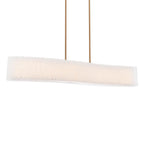 Rhiannon 48in LED Linear Chandelier 3000K with Reclaimed Crystal in Aged Brass