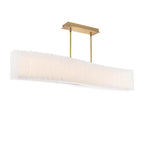 Rhiannon 48in LED Linear Chandelier 3000K with Reclaimed Crystal in Aged Brass