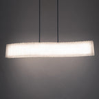 Rhiannon 48in LED Linear Chandelier 3000K with Reclaimed Crystal in Black