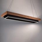 Hustler 54in LED Linear Chandelier 3000K in Black Dark Walnut