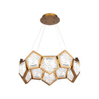 Starlight Starbright 26in LED Round Chandelier 3000K with Crushed Crystal in Aged Brass