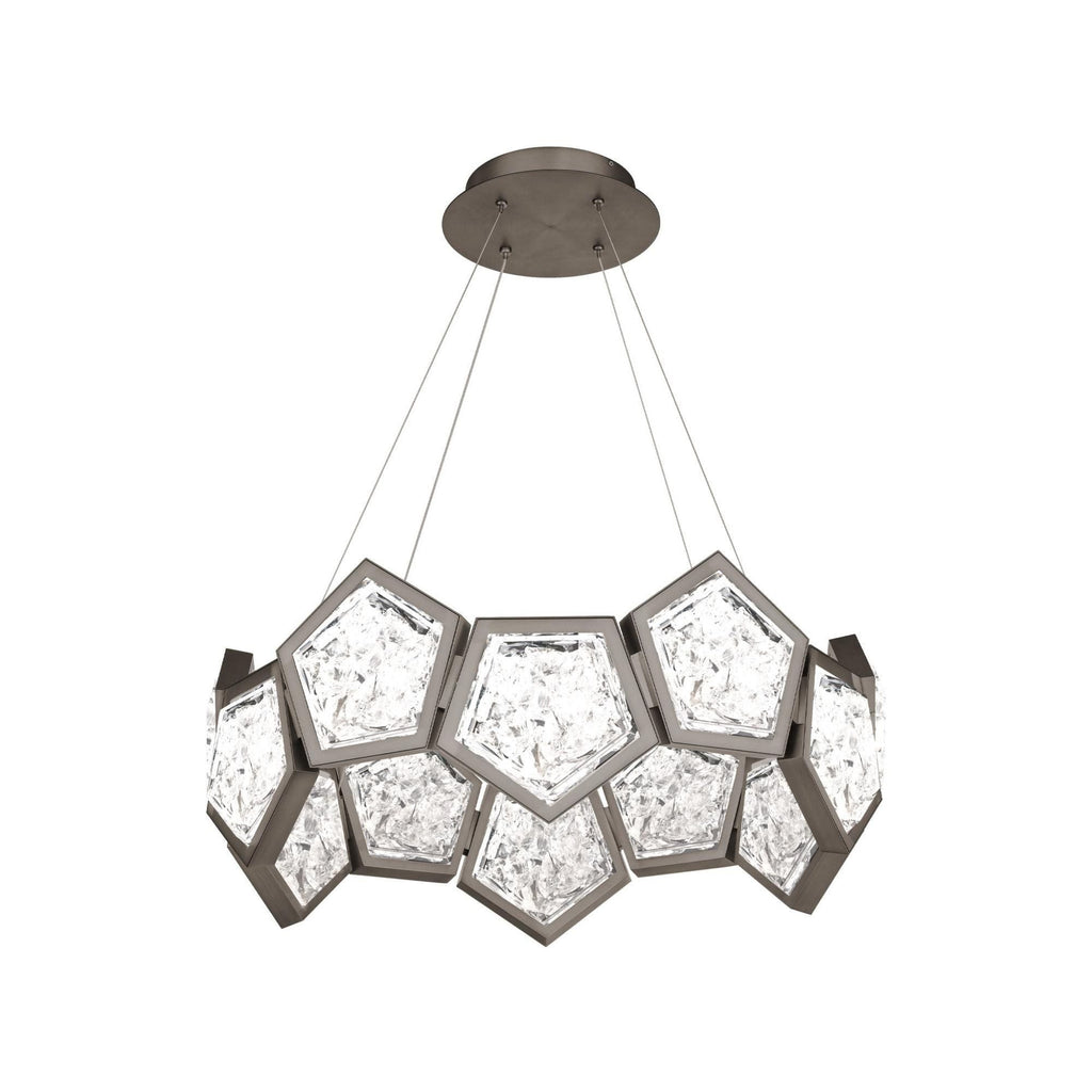 Starlight Starbright 26in LED Round Chandelier 3000K with Antique Nickel in Aged Brass