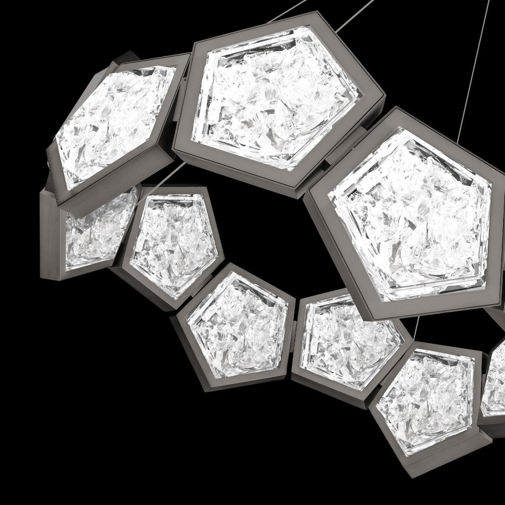 Starlight Starbright 26in LED Round Chandelier 3000K with Antique Nickel in Aged Brass