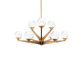Double Bubble 27in LED 9 Light Chandelier 3000K in Aged Brass