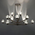 Double Bubble 37in LED 15 Light Chandelier 3000K in Satin Nickel