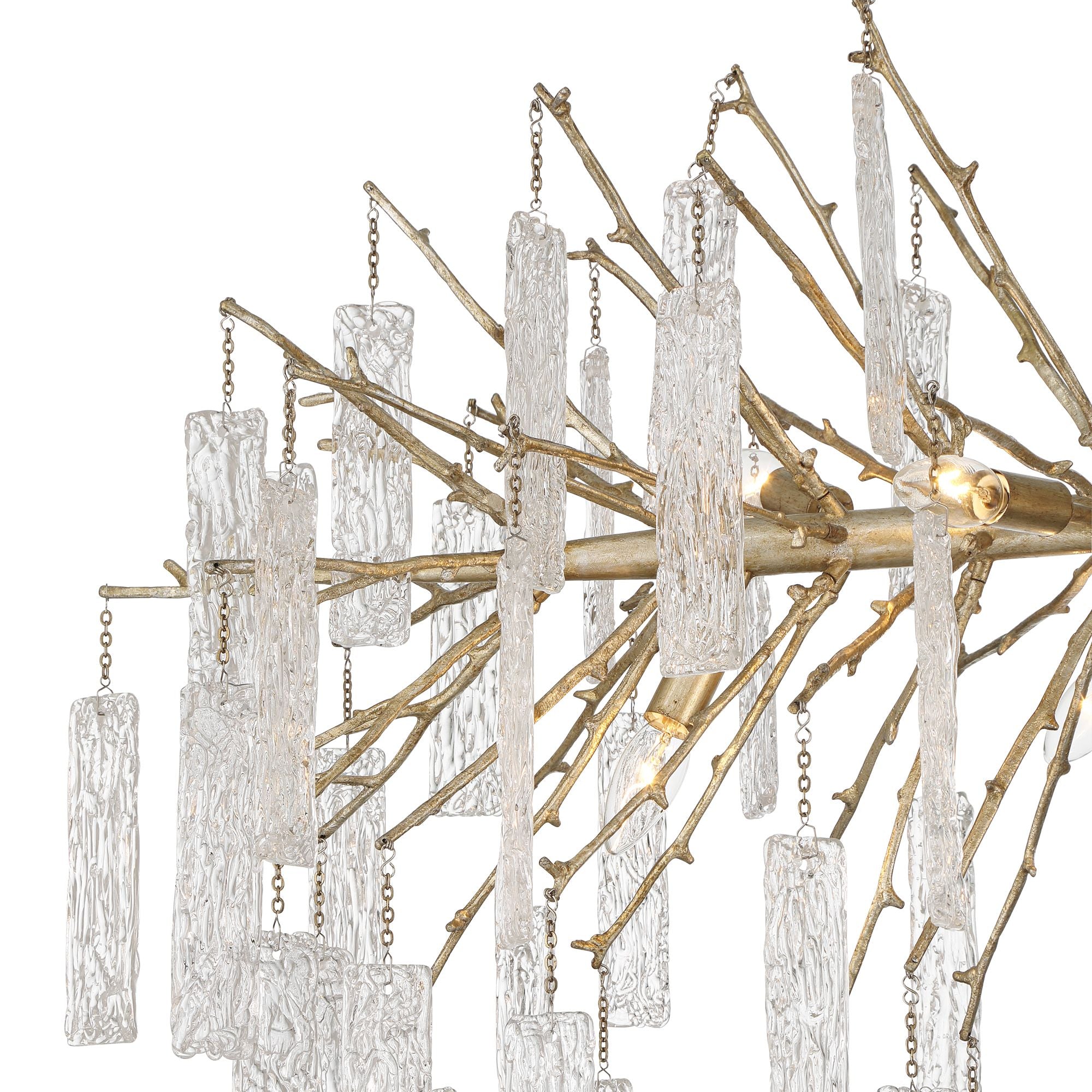 56 1/2" Wide 10-Light Brass Rain Island Pendant