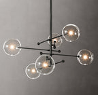 Glass Globe Mobile Six-Arm Chandelier 55"