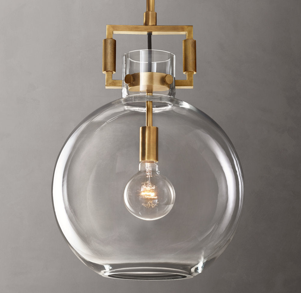 Machinist Glass Globe Pendant