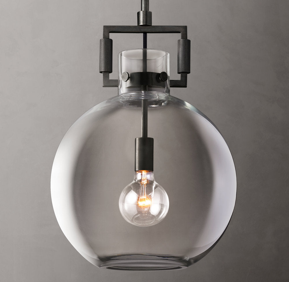 Machinist Glass Globe Pendant