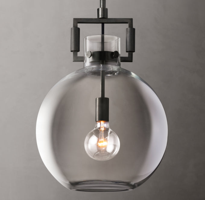 Machinist Glass Globe Pendant
