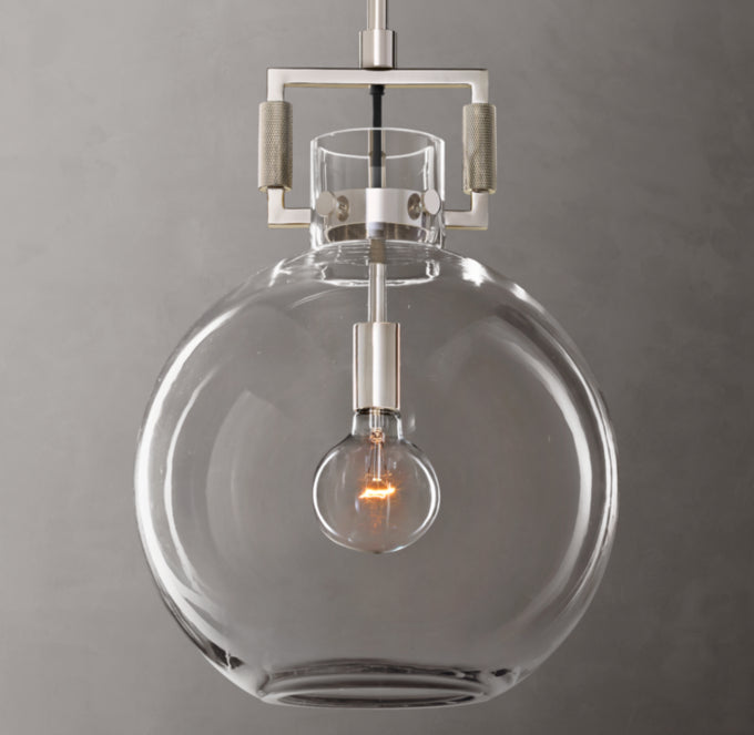 Machinist Glass Globe Pendant