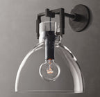 Machinist Glass Cloche Sconce 10"