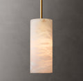 Hand-Carved Alabaster Cylinder Pendant