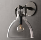 Machinist Glass Cloche Sconce 8"