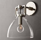 Machinist Glass Cloche Sconce 8"