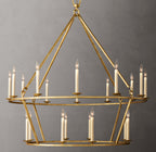 19TH C. ENGLISH OPENWORK TWO-TIER ROUND CHANDELIER 50"