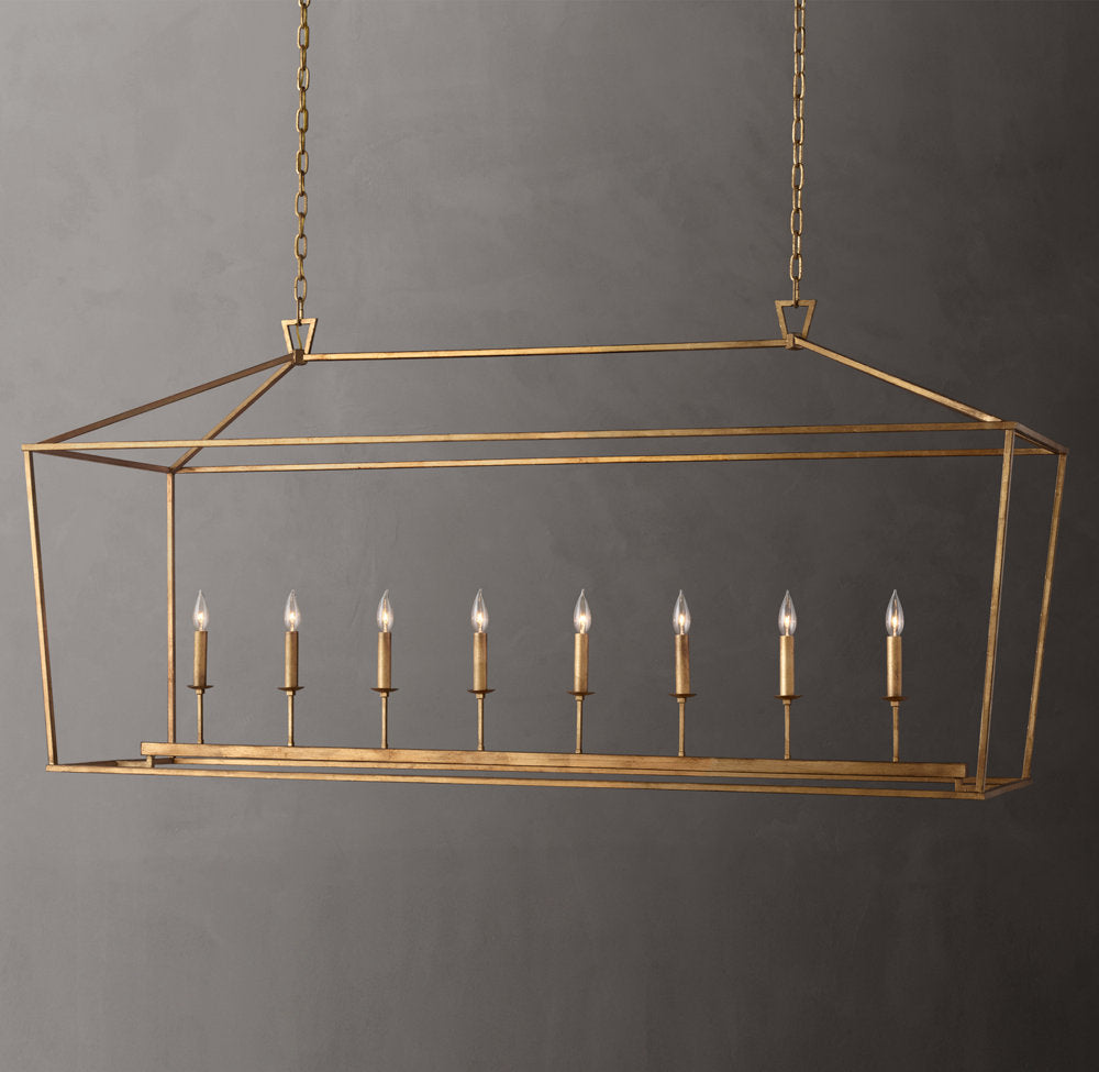 19th C. English Openwork Rectangular Chandelier 72"