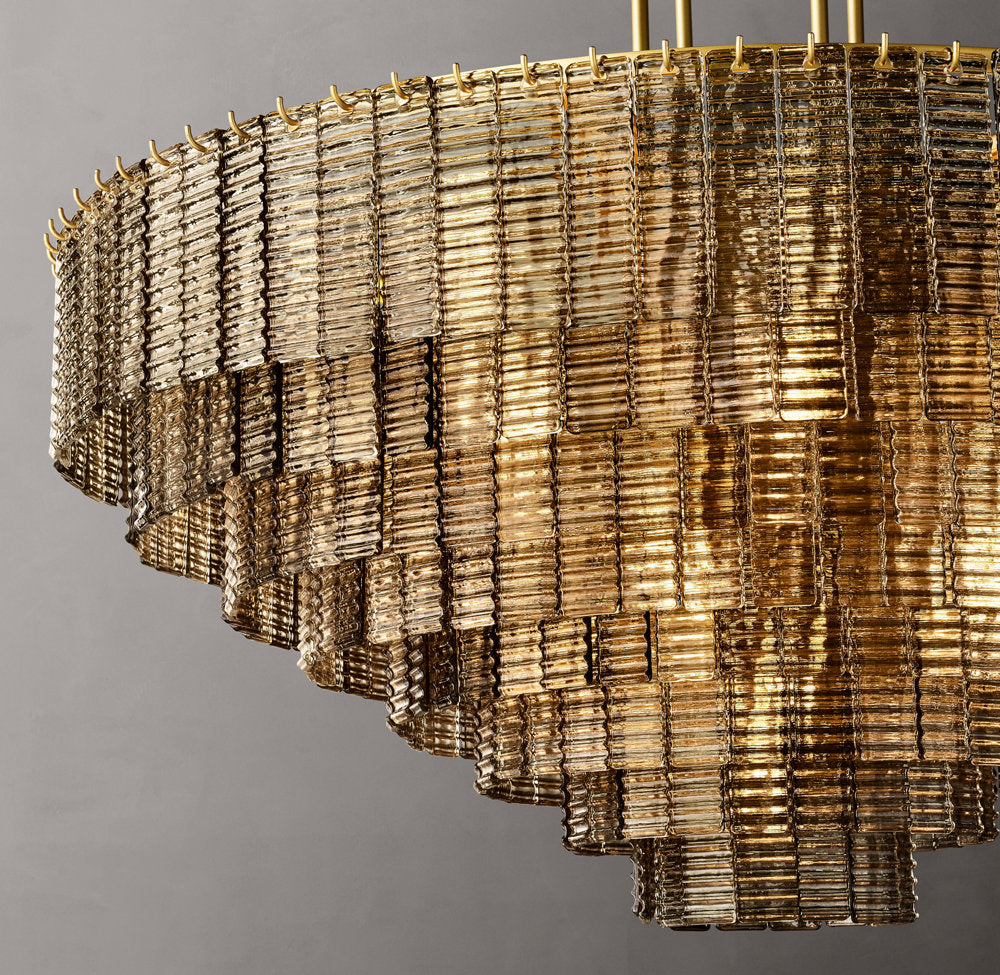 Sirene Smoke Glass Round Chandelier 52"