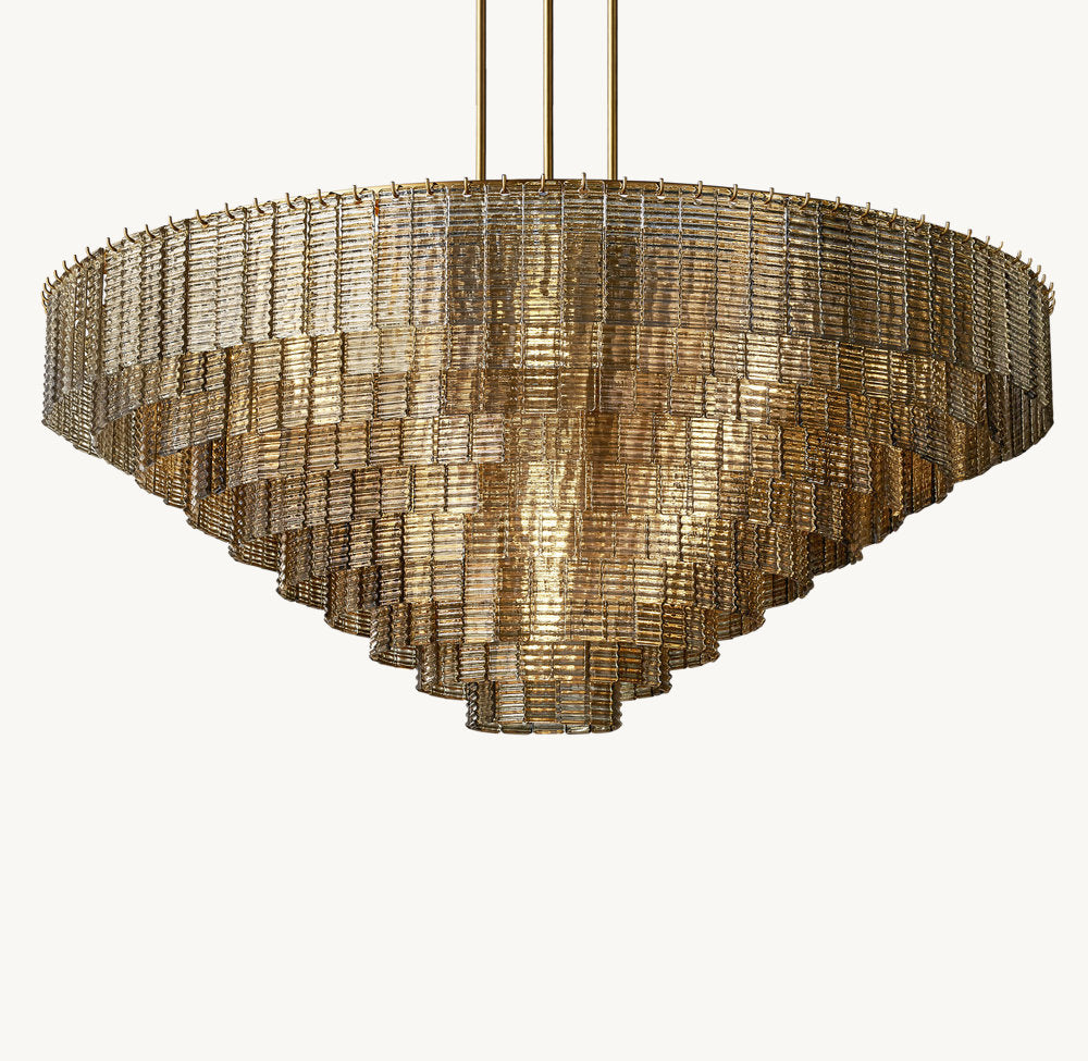 Sirene Smoke Glass Round Chandelier 65"