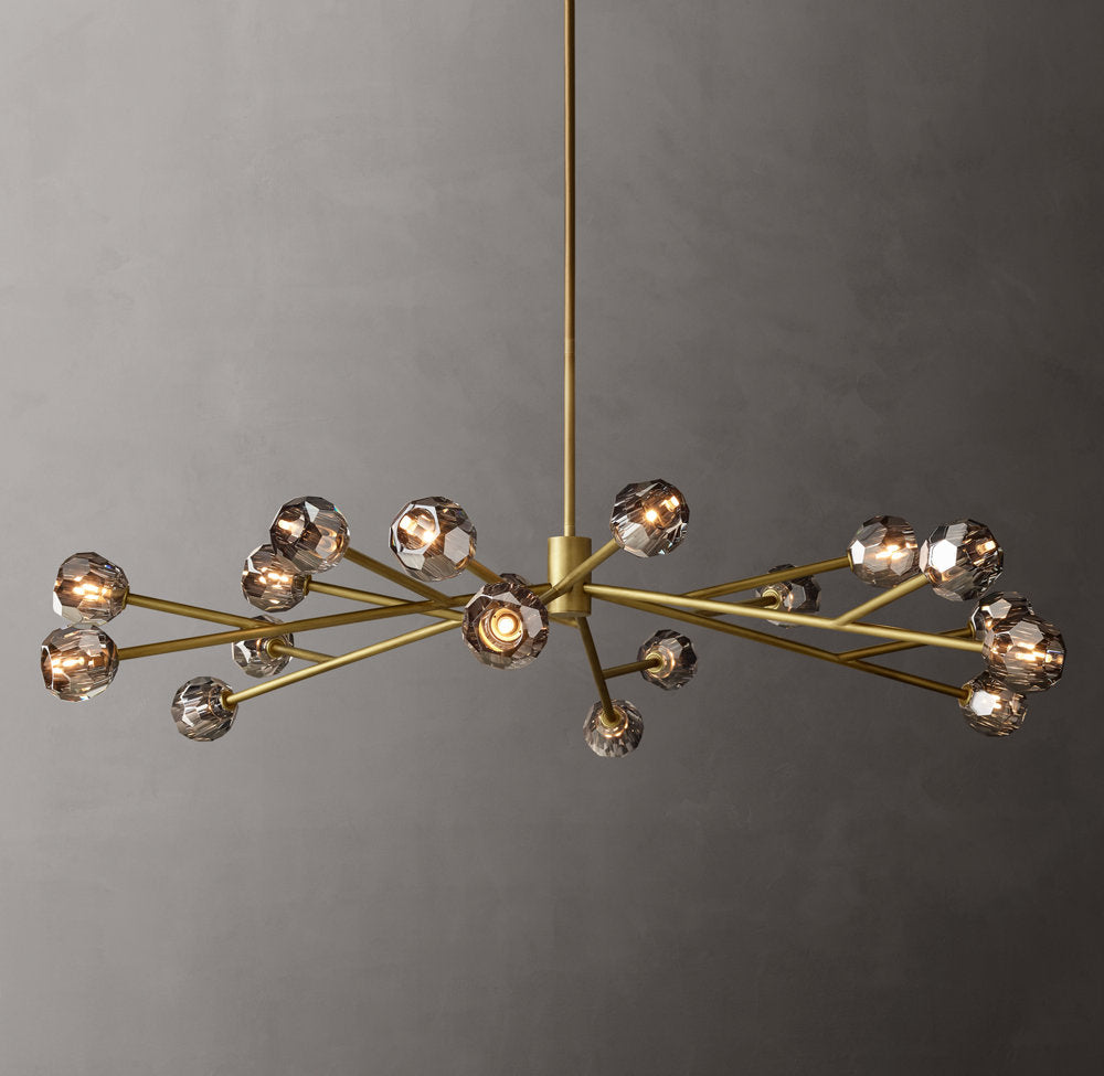 Boule De Cristal Smoke Glass Round Chandelier 72"