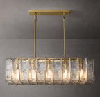Lattice Clear Glass Rectangular Chandelier 49"