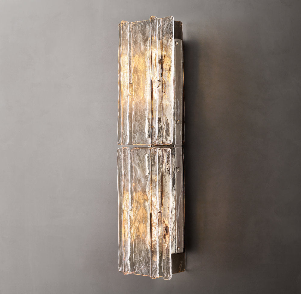 Lattice Clear Glass Sconce 30"