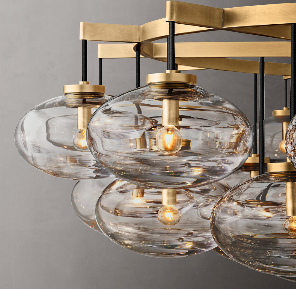 Cabrette Clear Glass Round Chandelier 60"