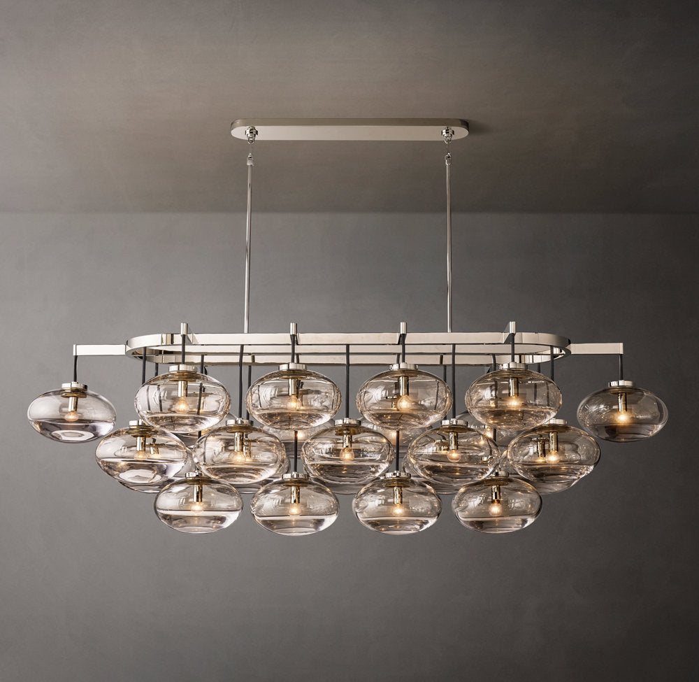 Cabrette Clear Glass Linear Chandelier 72"