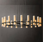 Ravelle Round Milk Glass Chandelier 60"