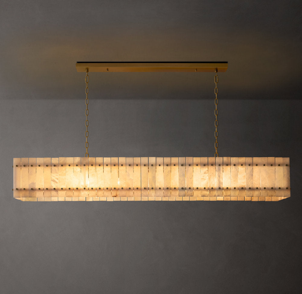 San Marco Alabaster Linear Chandelier 72"